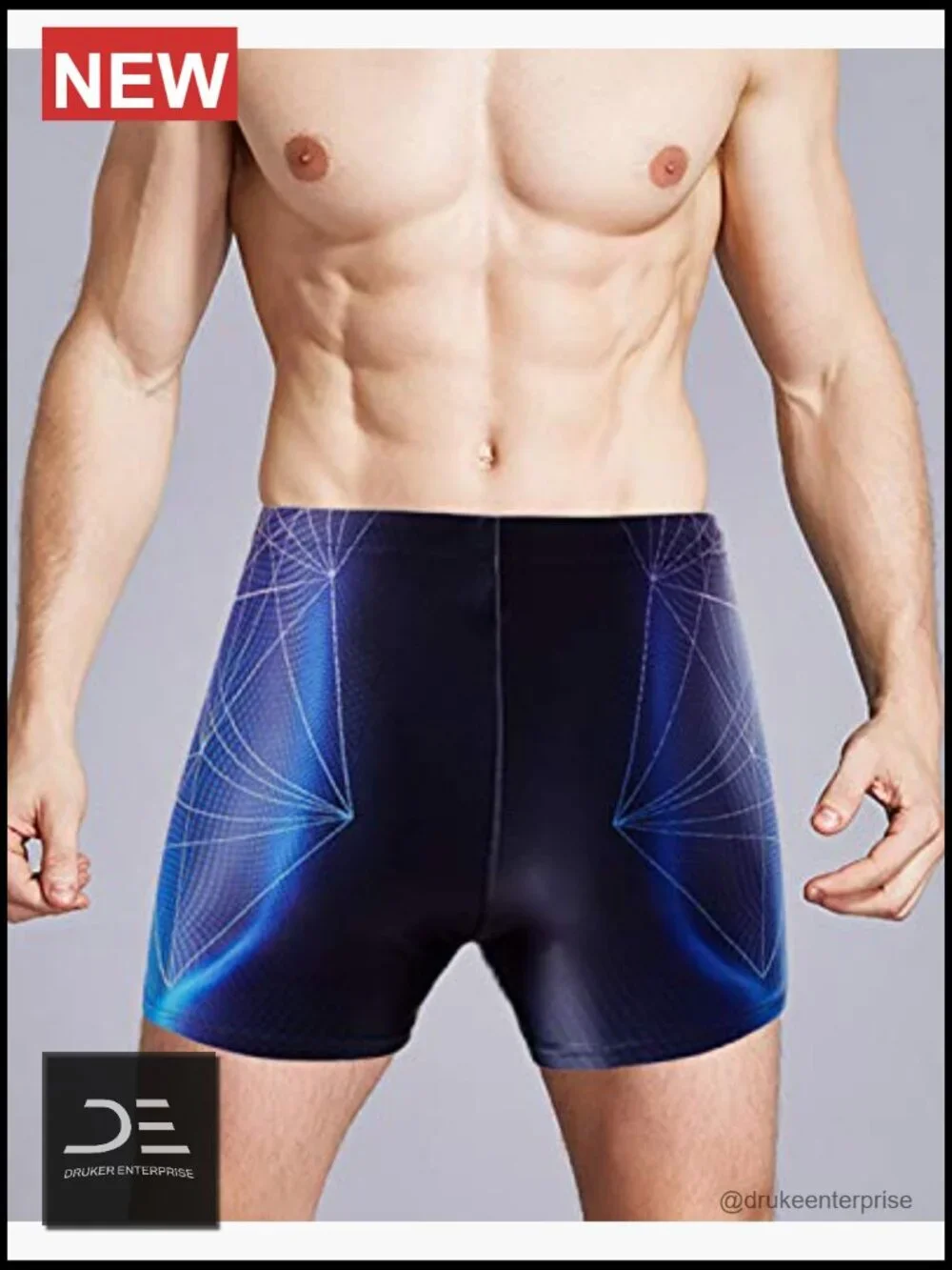 Men's Swim Jammers - Durable Polyester Spandex Square Leg Lap Swim Trunks
